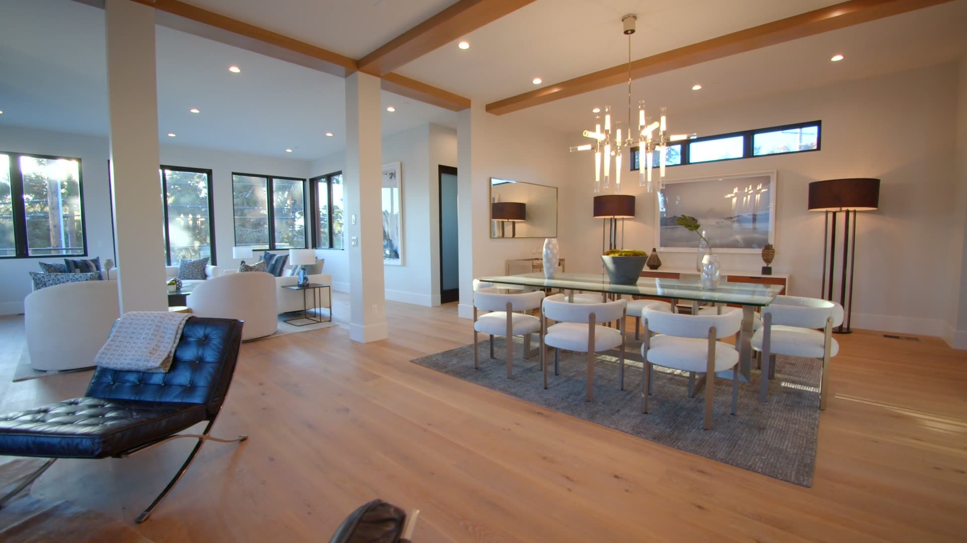 An open-plan living and dining room designed by The House of Interiors